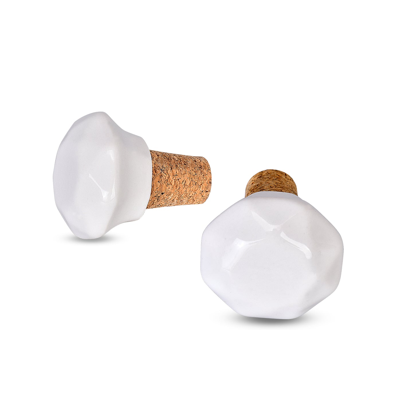 White Marble Design Ceramic Wine Bottle Stopper | The Indian Aura