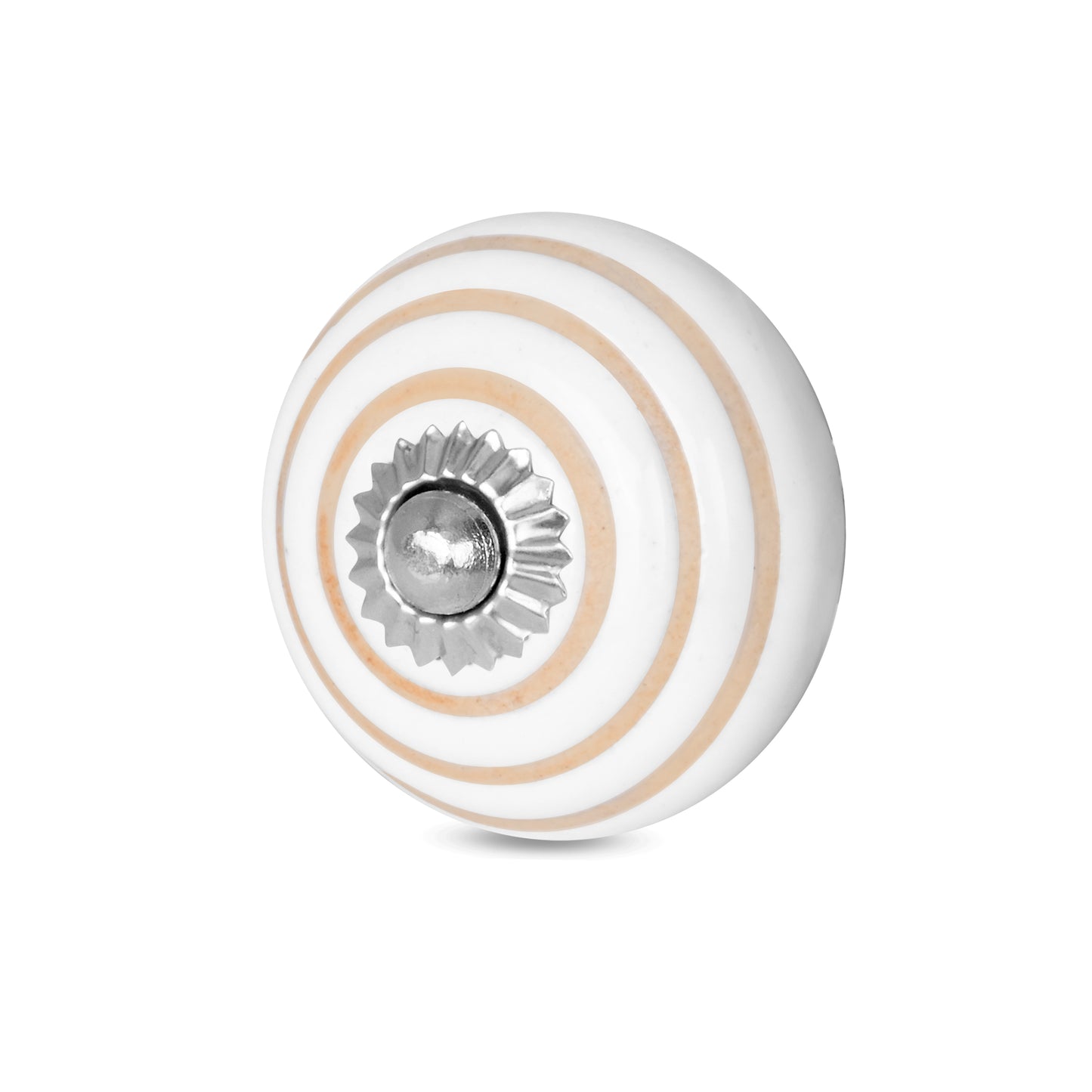 Elegant Ceramic Eternal Charm White Knob with Golden Circle | The Indian Aura