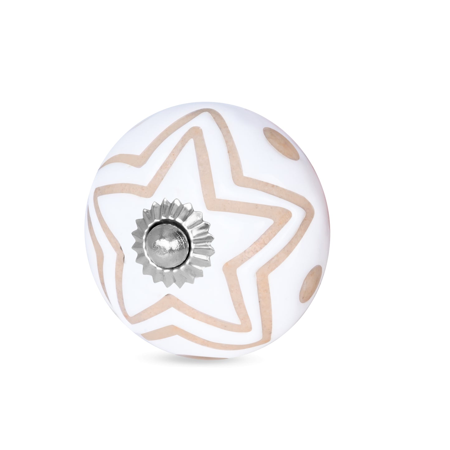 Golden Star Line Ceramic Cabinets Drawer Knob | The Indian Aura