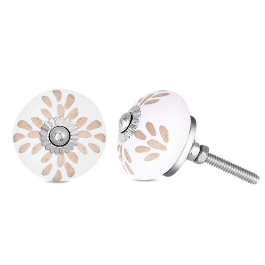 Handcrafted Leaf Design Cabinet Drawer Knob for Elegant Furniture | The Indian Aura