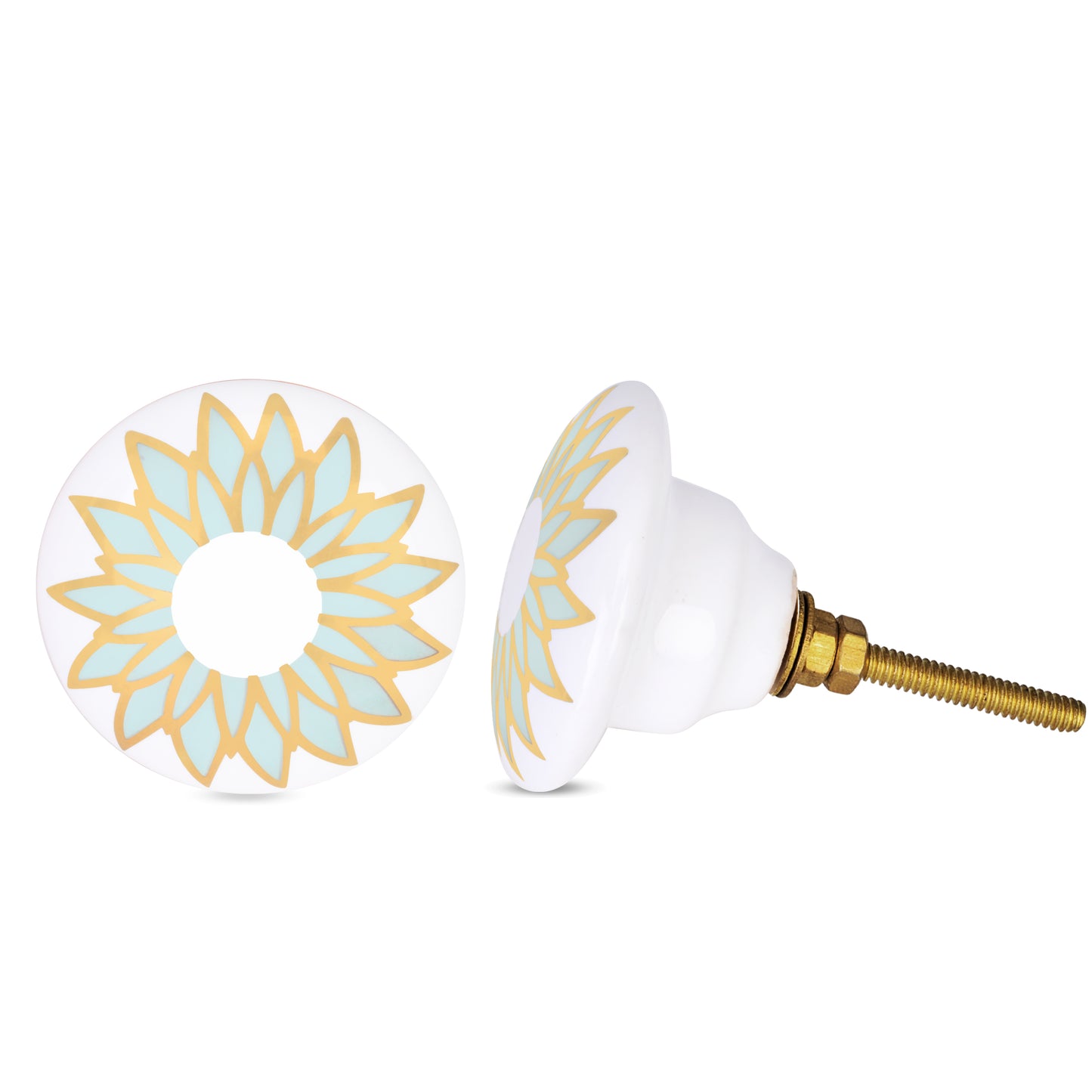 Hand-Painted Luxurious Sunflower Drawer Knob | The Indian Aura