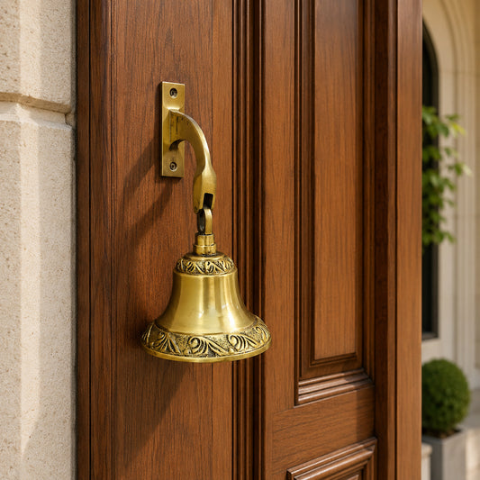 Handcrafted Brass Hanging Temple Bell for Mandir & Entrance | The Indian Aura