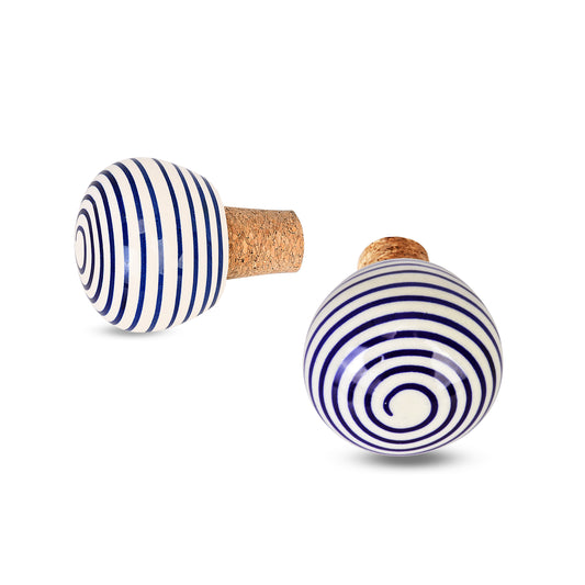 Ceramic Spiral Design Wine Bottle Stopper | The Indian Aura