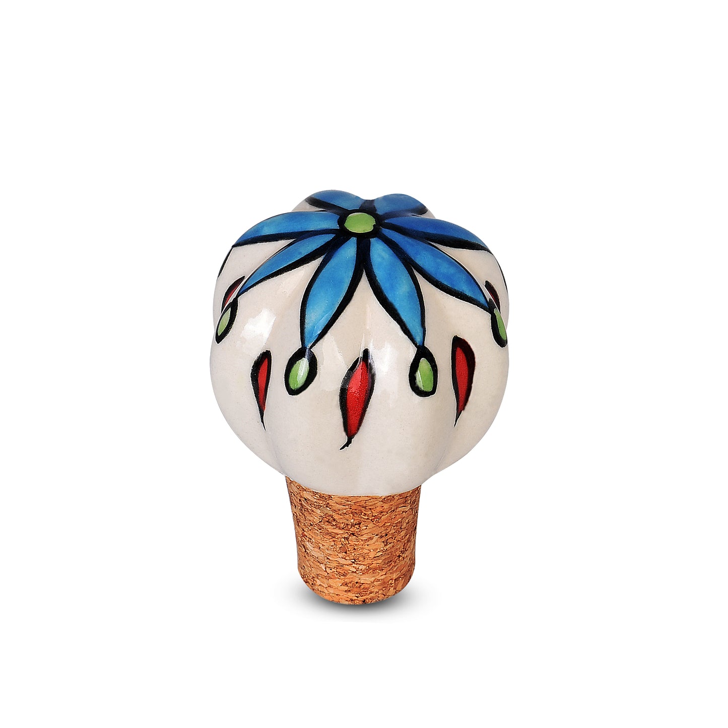 Ceramic Flower Design Wine Bottle Stopper | The Indian Aura