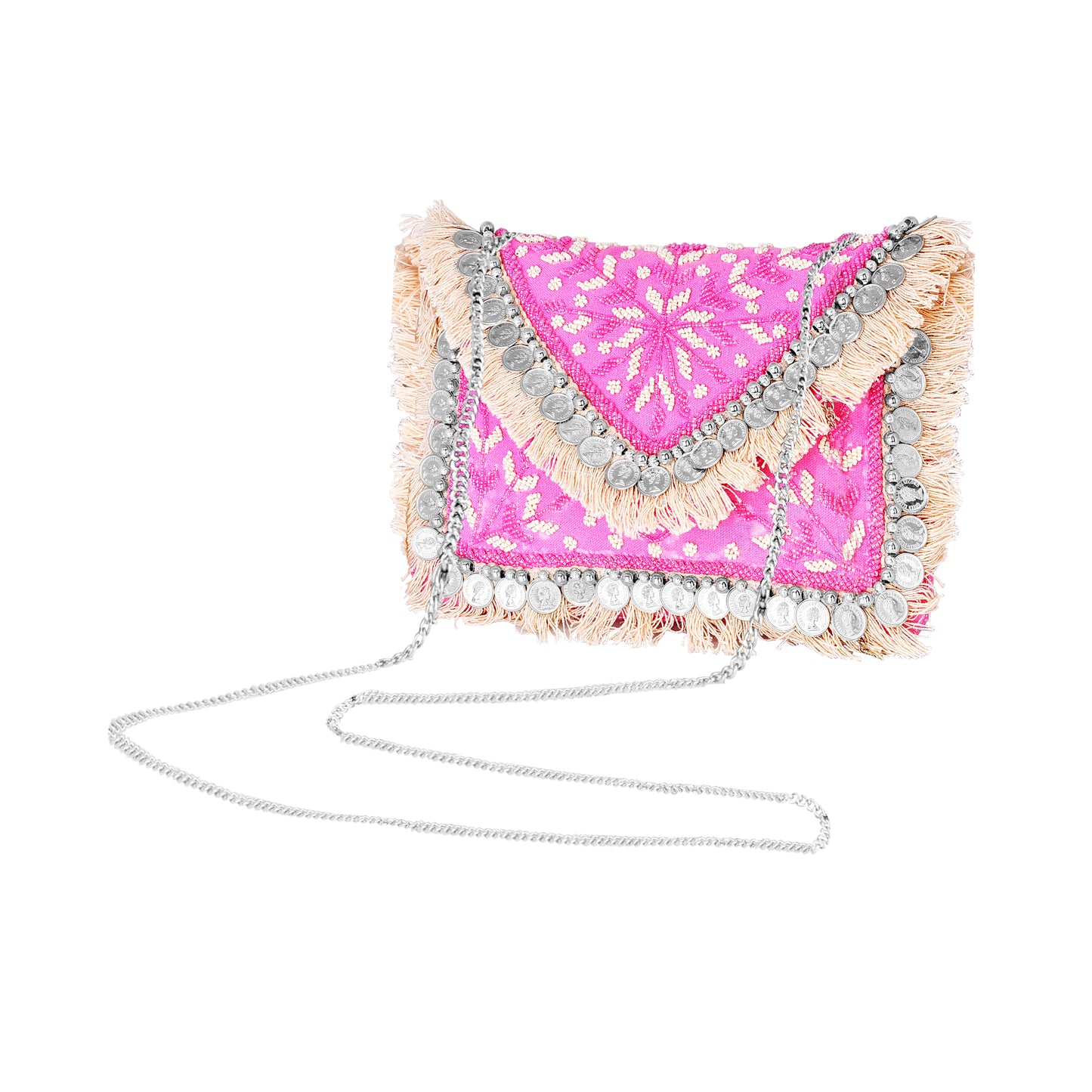 Handcrafted Banjara Sling Bag with Metal Coins – Crossbody Boho Bag | The Indian Aura