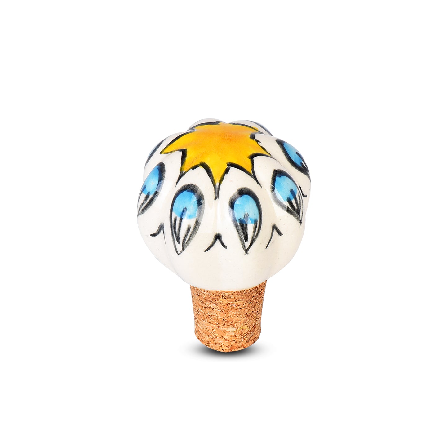 Ceramic Sun Design Wine Bottle Stopper | The Indian Aura