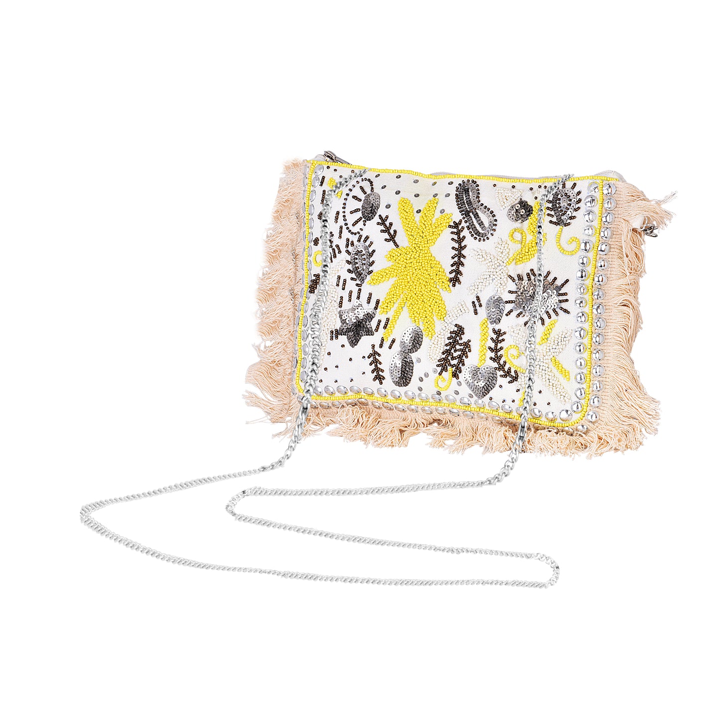 Minimalist Handmade White June Crossbody Sling Bag | The Indian Aura