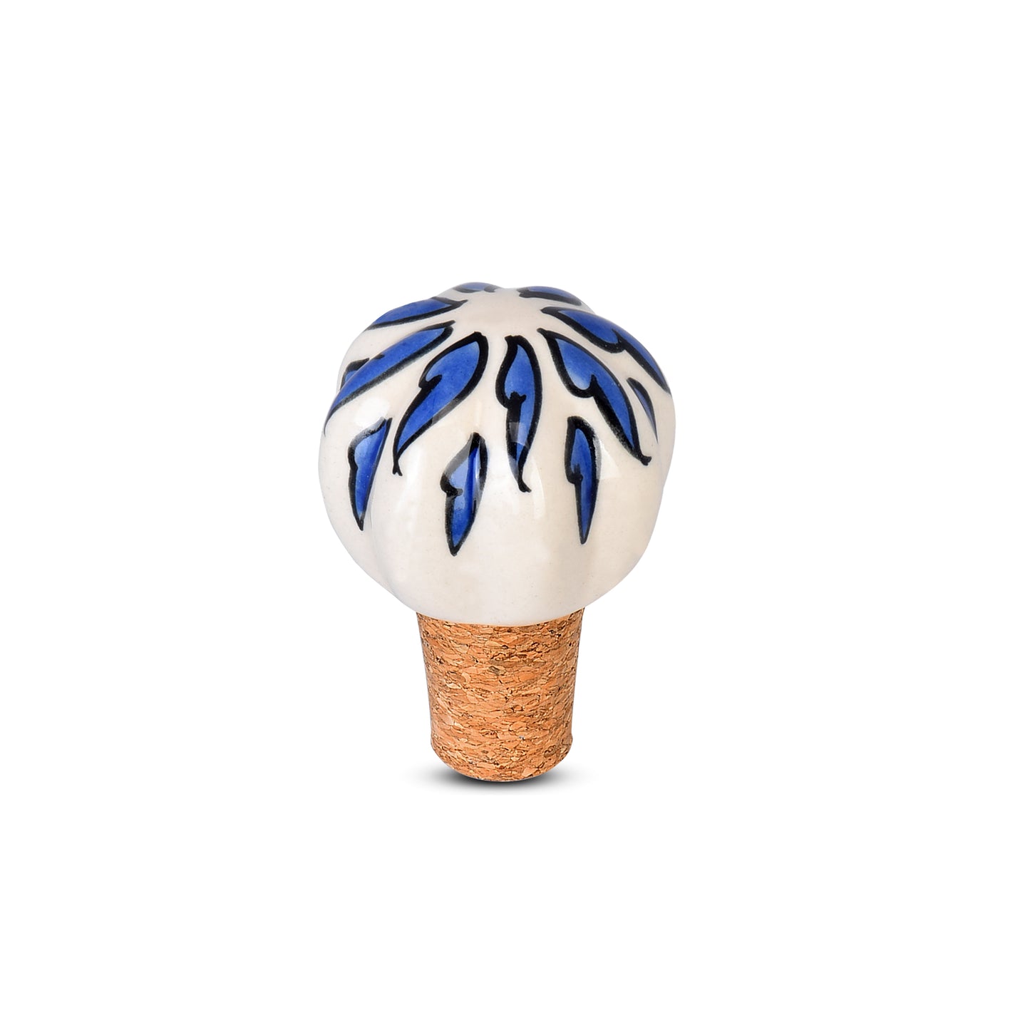 Hand-Painted Artistic Elegance Ceramic Wine Bottle Stopper | The Indian Aura
