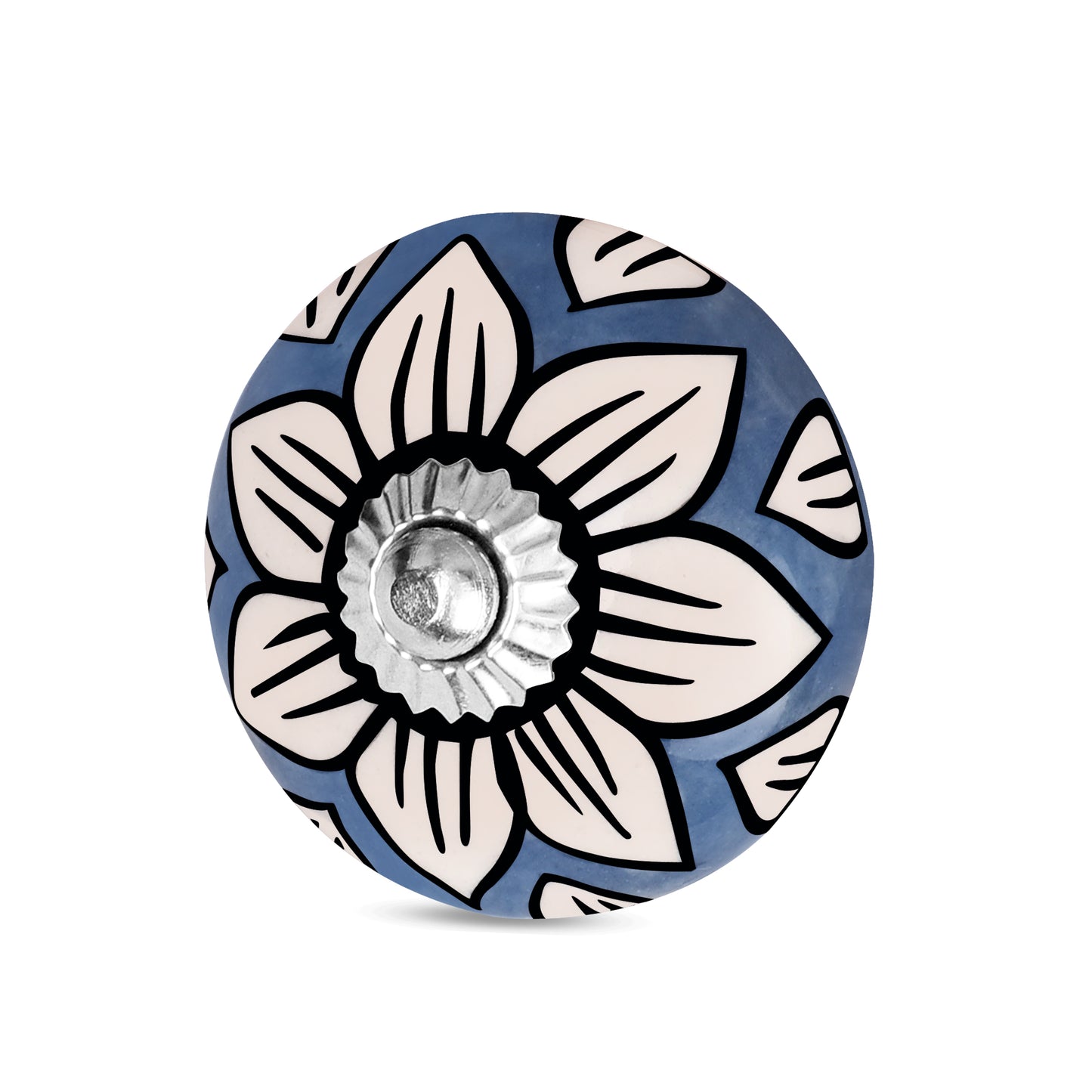 Handcrafted Blue Canvas Decorative Ceramic Drawer Knob | The Indian Aura