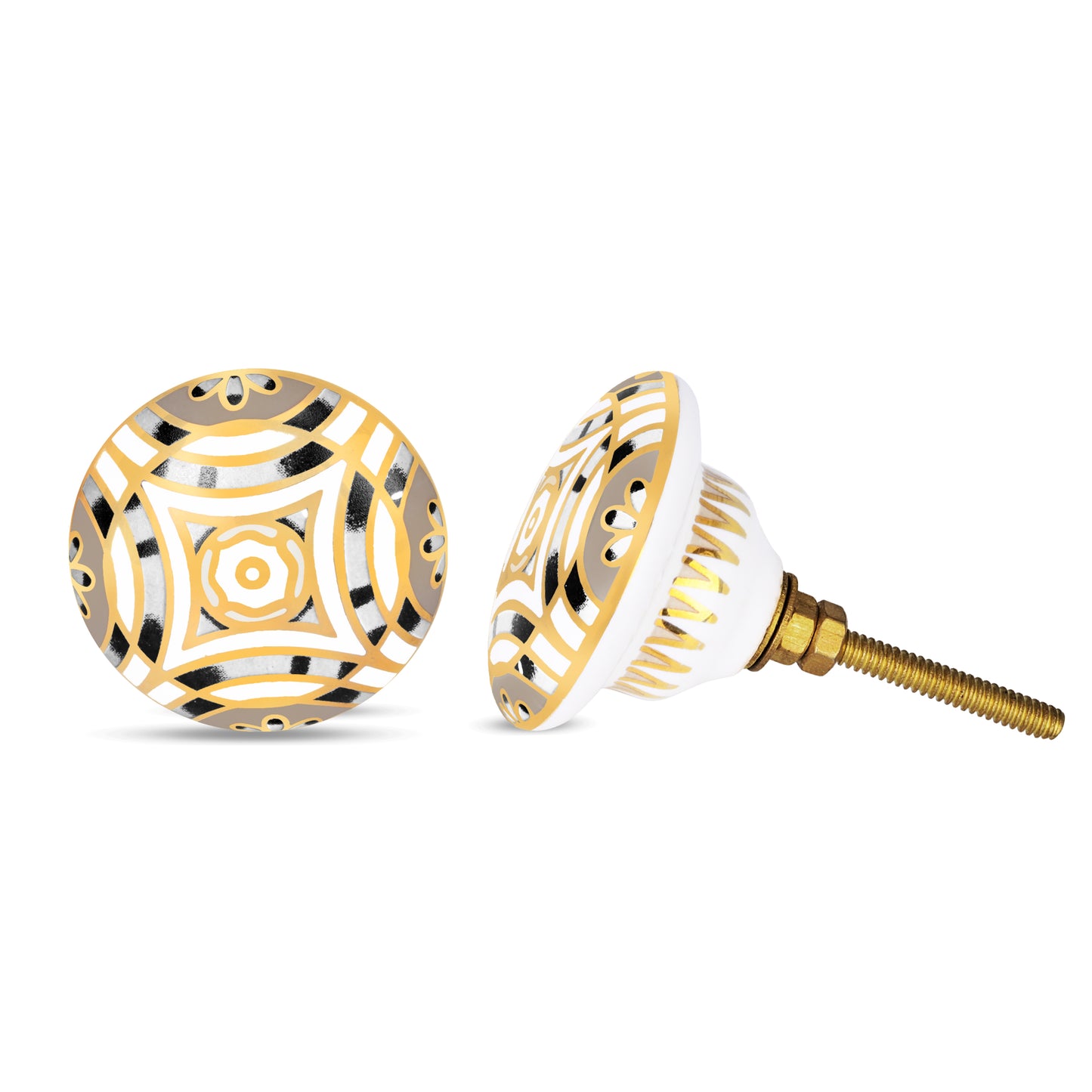 Hand-Painted Luxurious Floral Multicolor Ceramic Drawer Knob | The Indian Aura