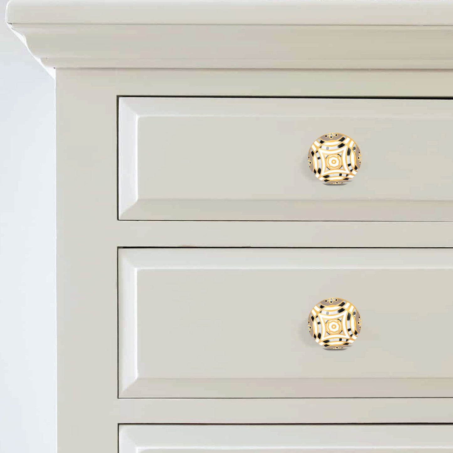 Hand-Painted Luxurious Floral Multicolor Ceramic Drawer Knob | The Indian Aura