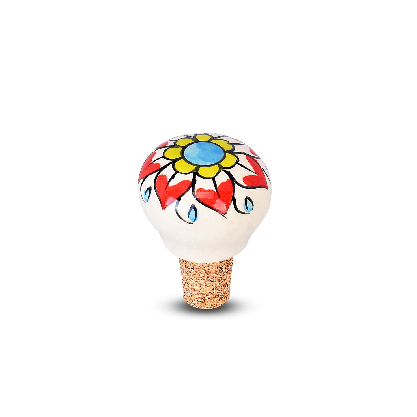 Handmade Artisanal Floral Design Wine Bottle Stopper | The Indian Aura