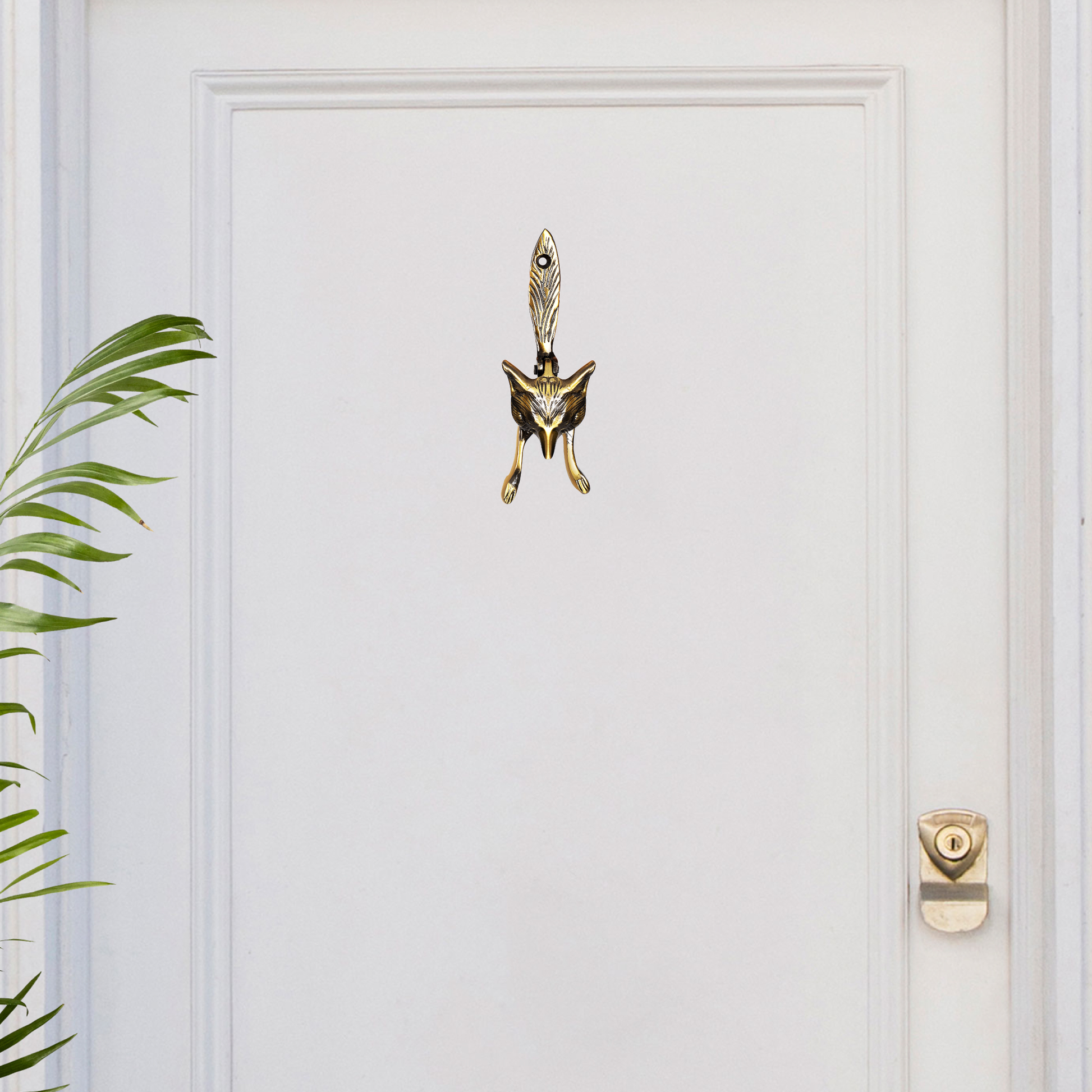 Fox Head Design Brass Door Knocker