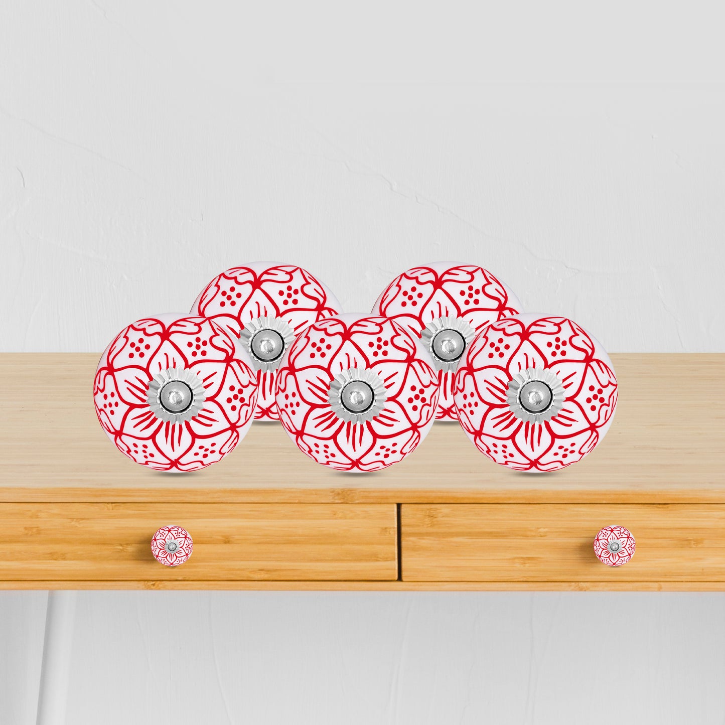 Handcrafted RosyTwist Floral Drawer Cabinet Knob | The Indian Aura