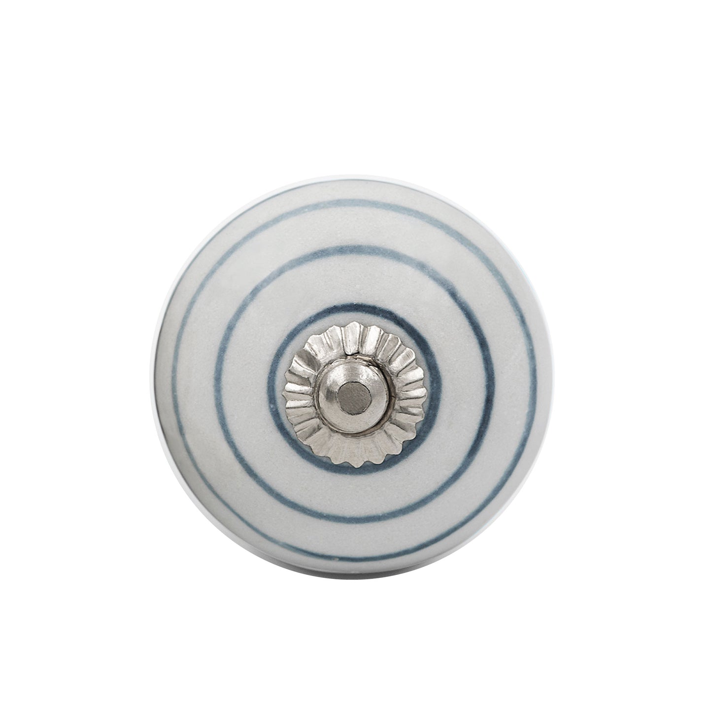 Eternal Charm White & Blue Circle Ceramic Drawer Knob | The Indian Aura