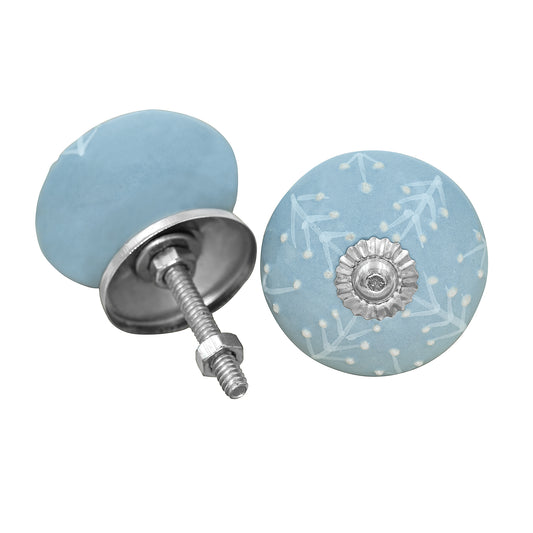 Nature’s Elegance Blue Leaf Ceramic Drawer Knob | The Indian Aura