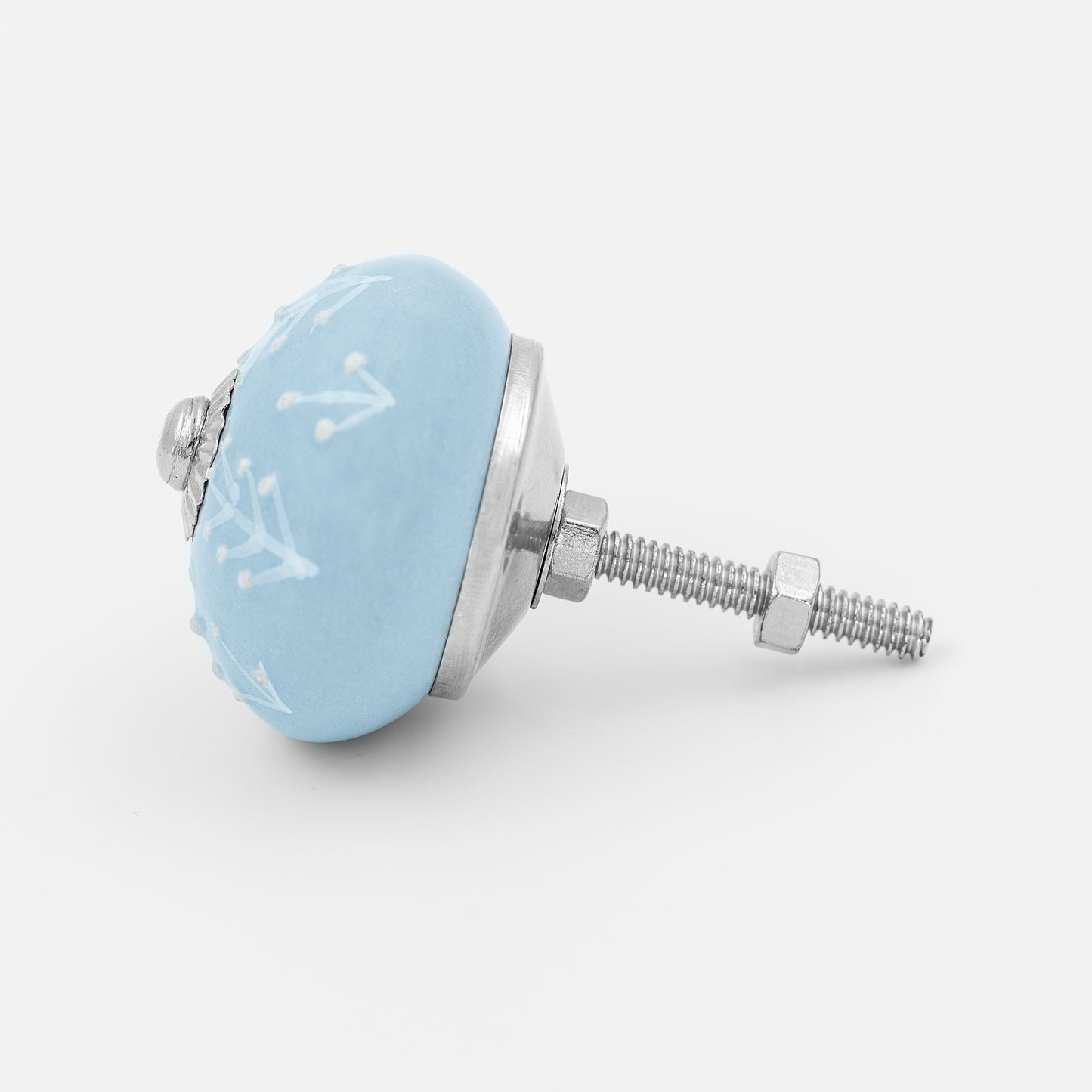 Nature’s Elegance Blue Leaf Ceramic Drawer Knob | The Indian Aura