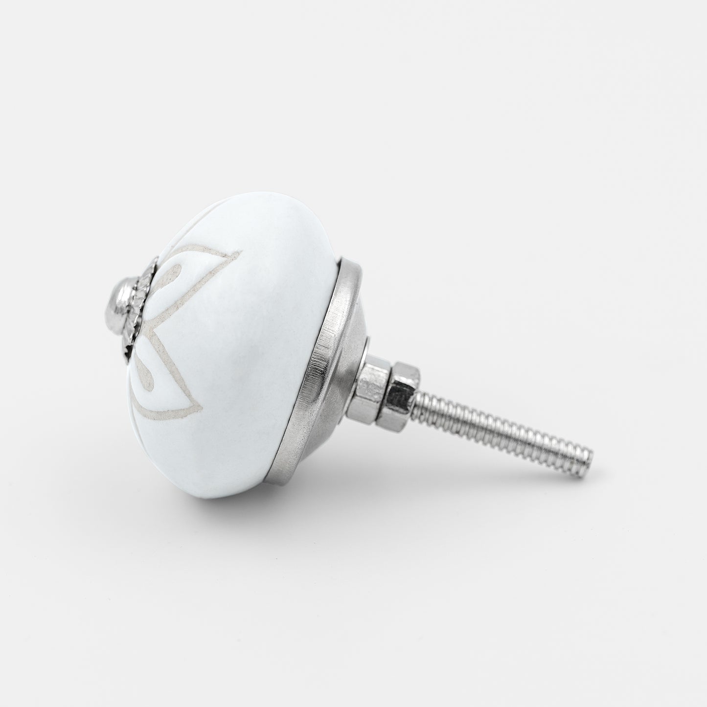 Tranquil Bloom Ceramic Floral Drawer Knob | The Indian Aura