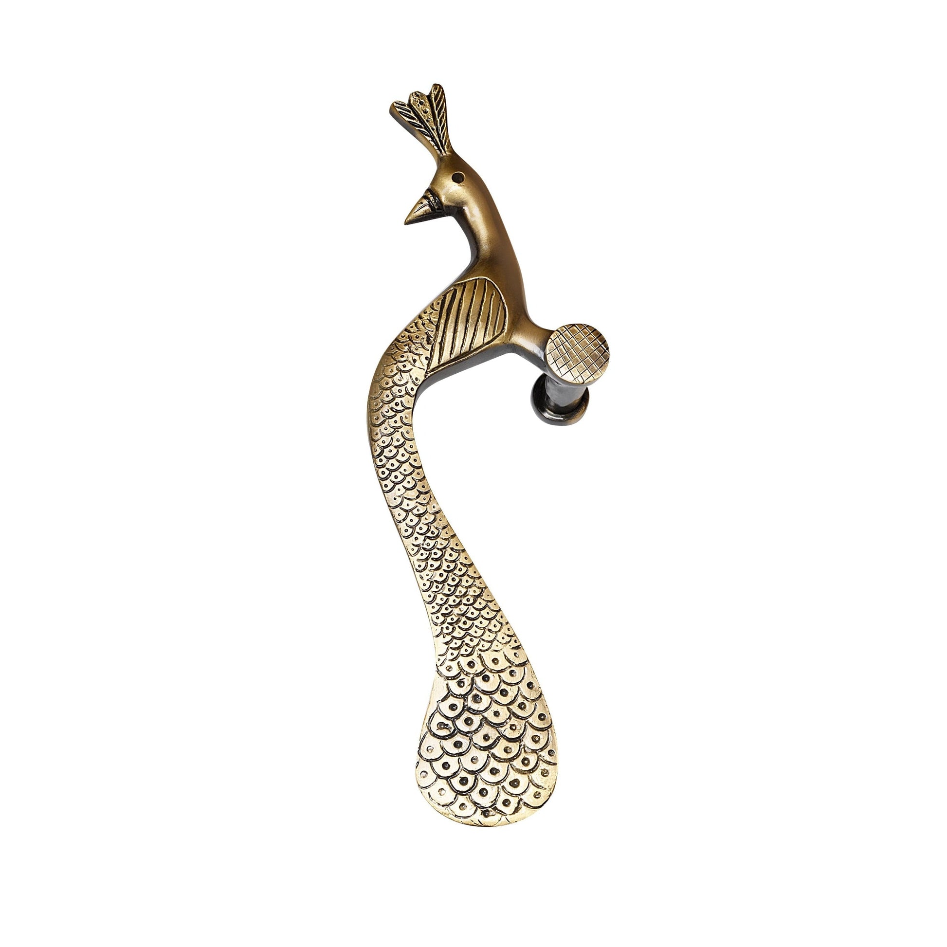 peacock design brass door handles