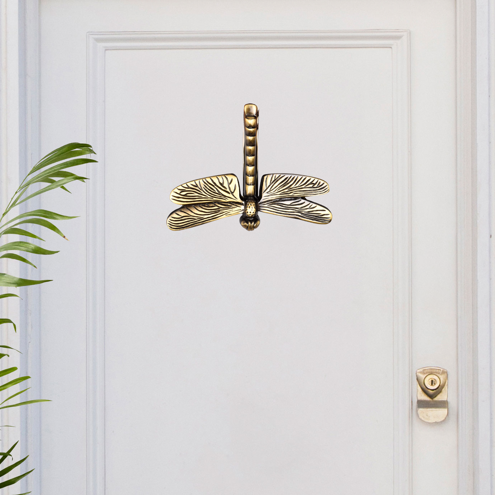 dragonfly door knocker brass
