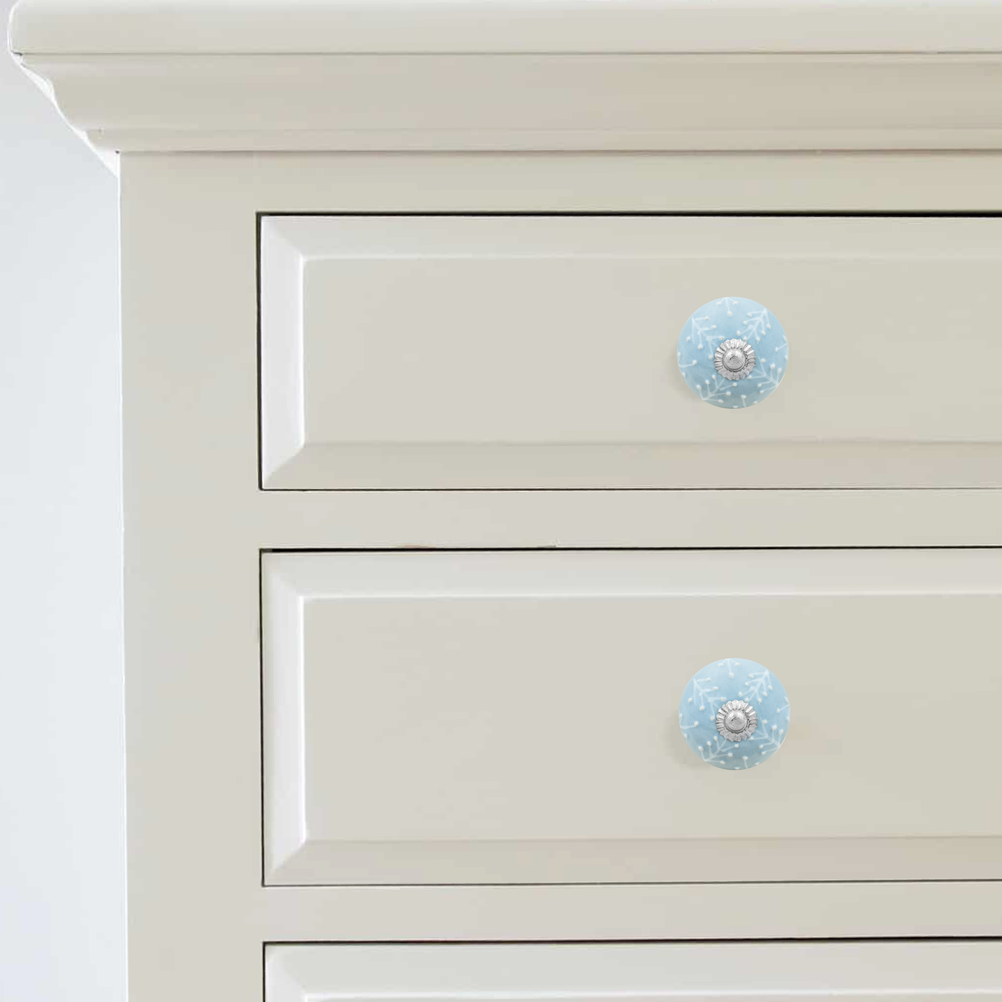 Nature’s Elegance Blue Leaf Ceramic Drawer Knob | The Indian Aura