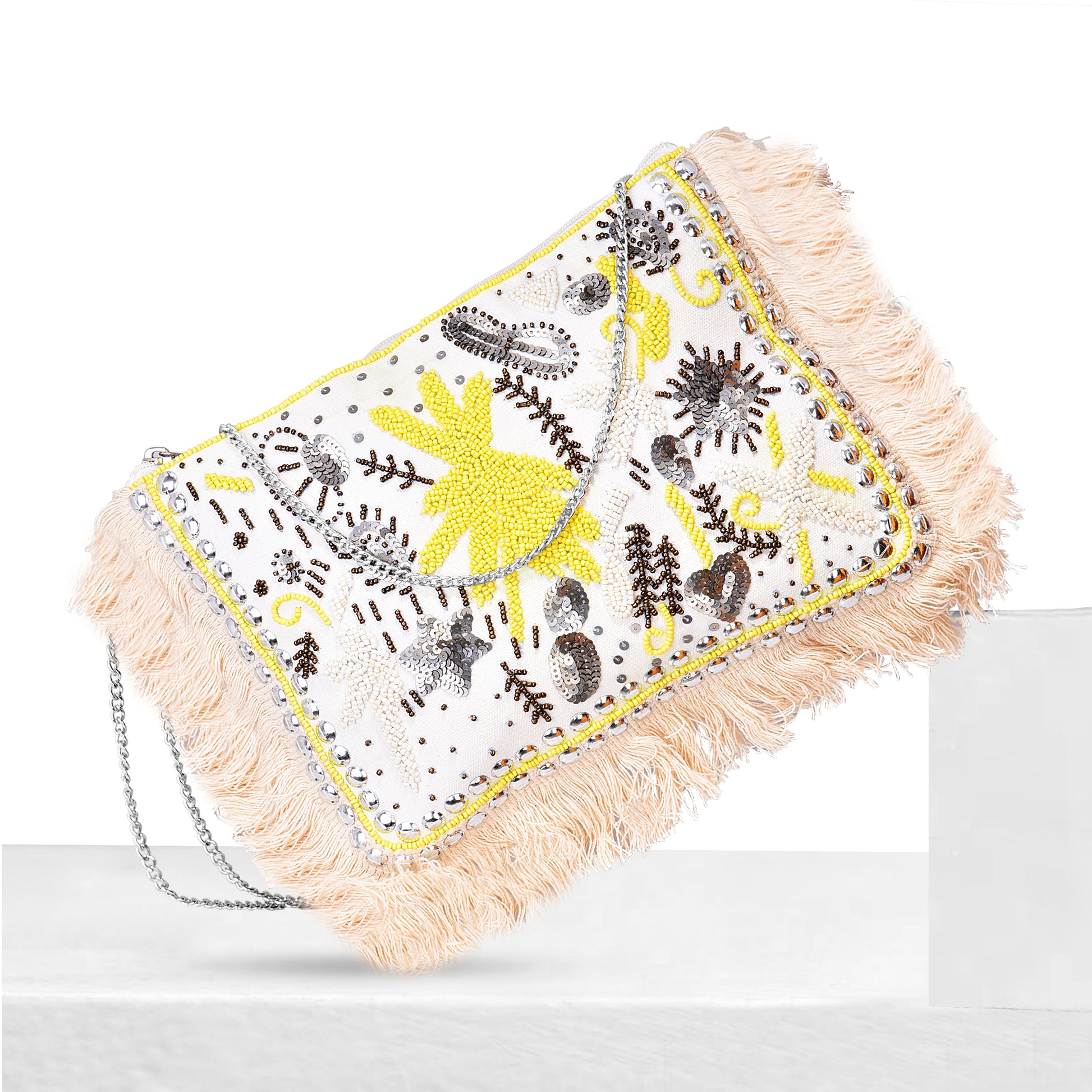 handmade white june sling bag