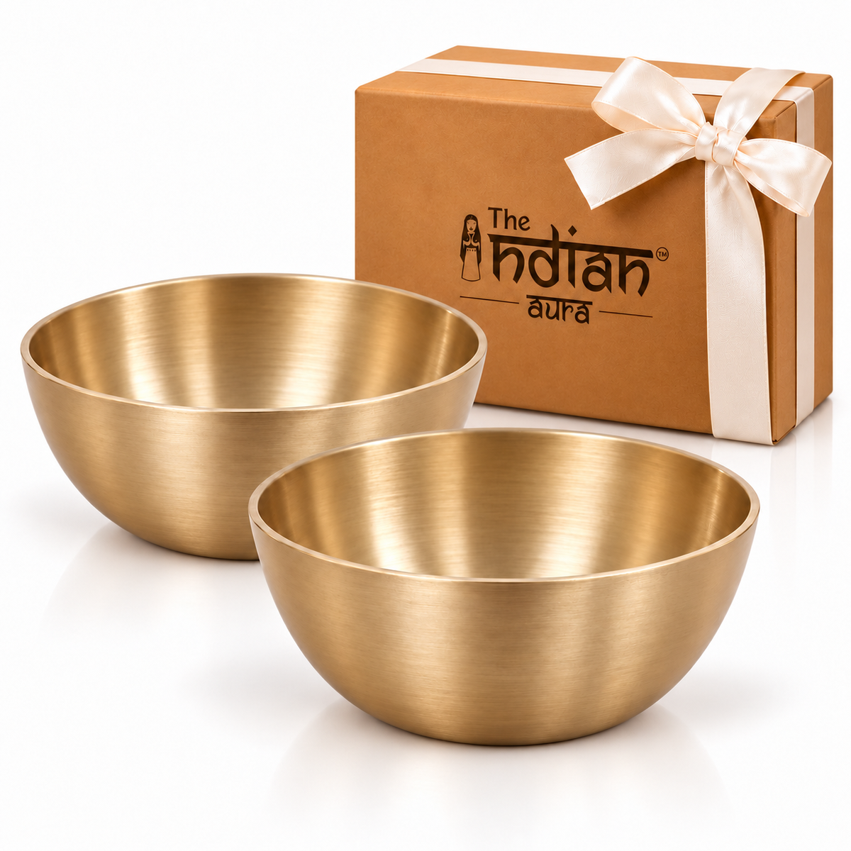 Pure Kansa Small Katori Set – Traditional Handmade Bronze Bowls for Dining & Serving | Premium Gift for Diwali, Housewarming, Weddings, Anniversaries, Return Gifts & Festive Gifting | The Indian Aura