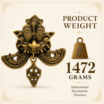 Antique Gold pure brass Kirtimukh Nazar Battu Wall Hanging | The Indian Aura