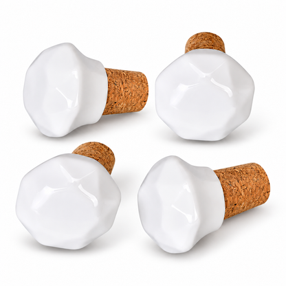 White Marble Design Ceramic Wine Bottle Stopper | The Indian Aura