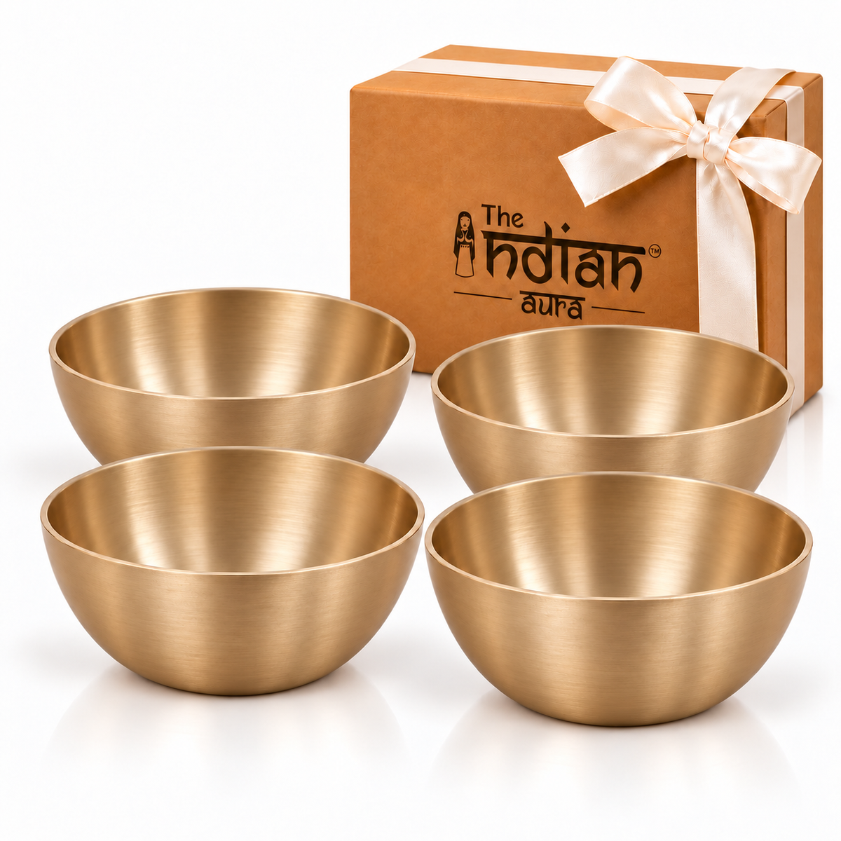 Pure Kansa Small Katori Set – Traditional Handmade Bronze Bowls for Dining & Serving | Premium Gift for Diwali, Housewarming, Weddings, Anniversaries, Return Gifts & Festive Gifting | The Indian Aura