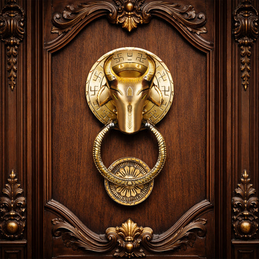 Traditional Nandi Majesty Design Brass Door Knocker | The Indian Aura