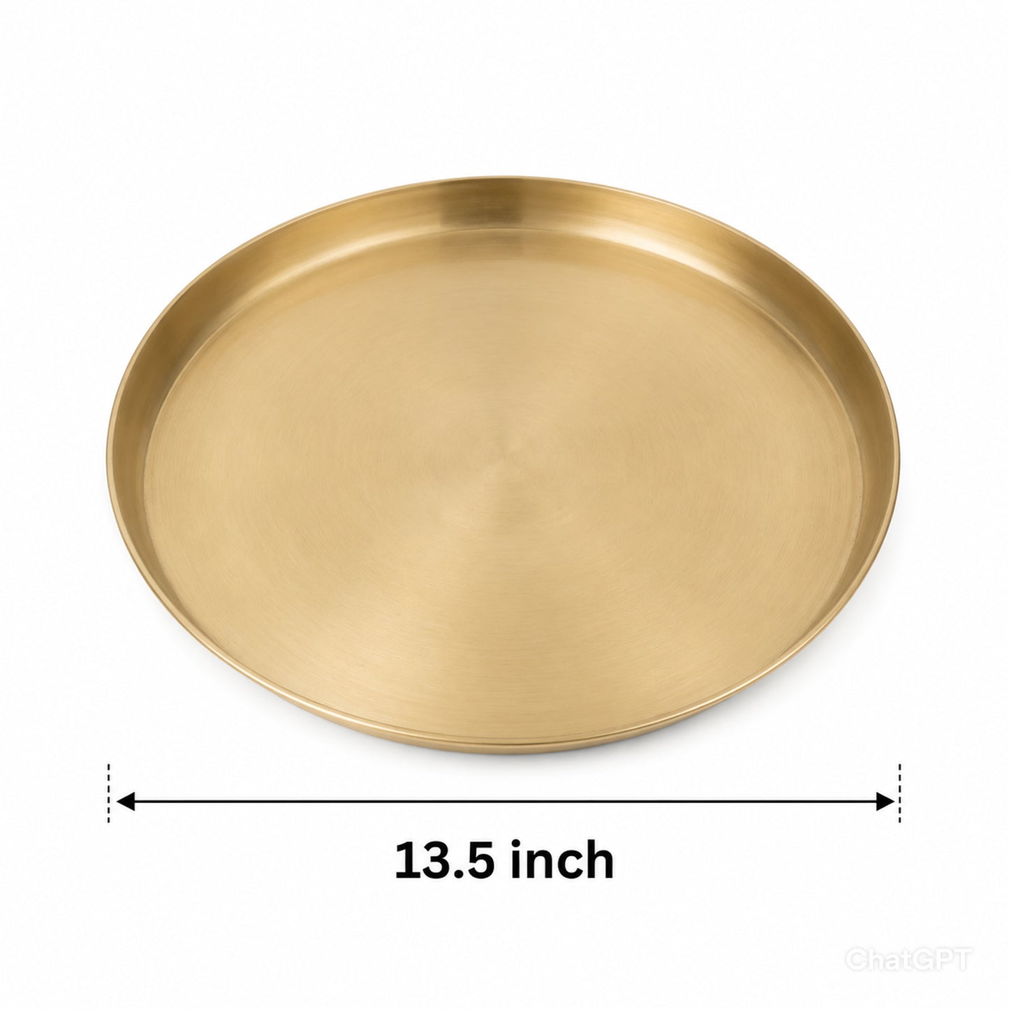 Pure Kansa Matte Finish 13.5 Inch Thali Dinner Set – Traditional Ayurvedic Dinnerware for Healthy & Elegant Dining