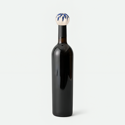 Hand-Painted Ceramic Wine Bottle Stopper - Artistic Elegance