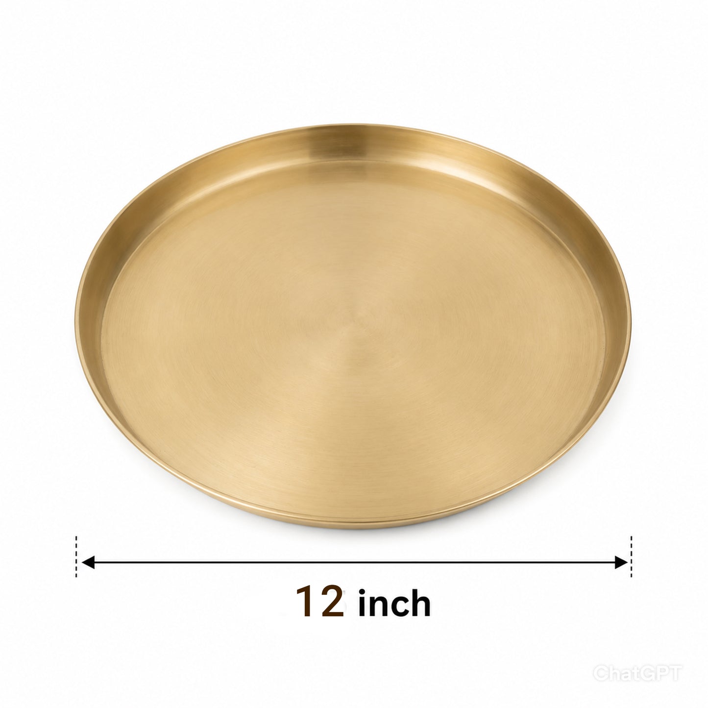 Pure Kansa Matte Finish 12 Inch Thali Dinner Set – Traditional Ayurvedic Dinnerware for Healthy & Elegant Dining