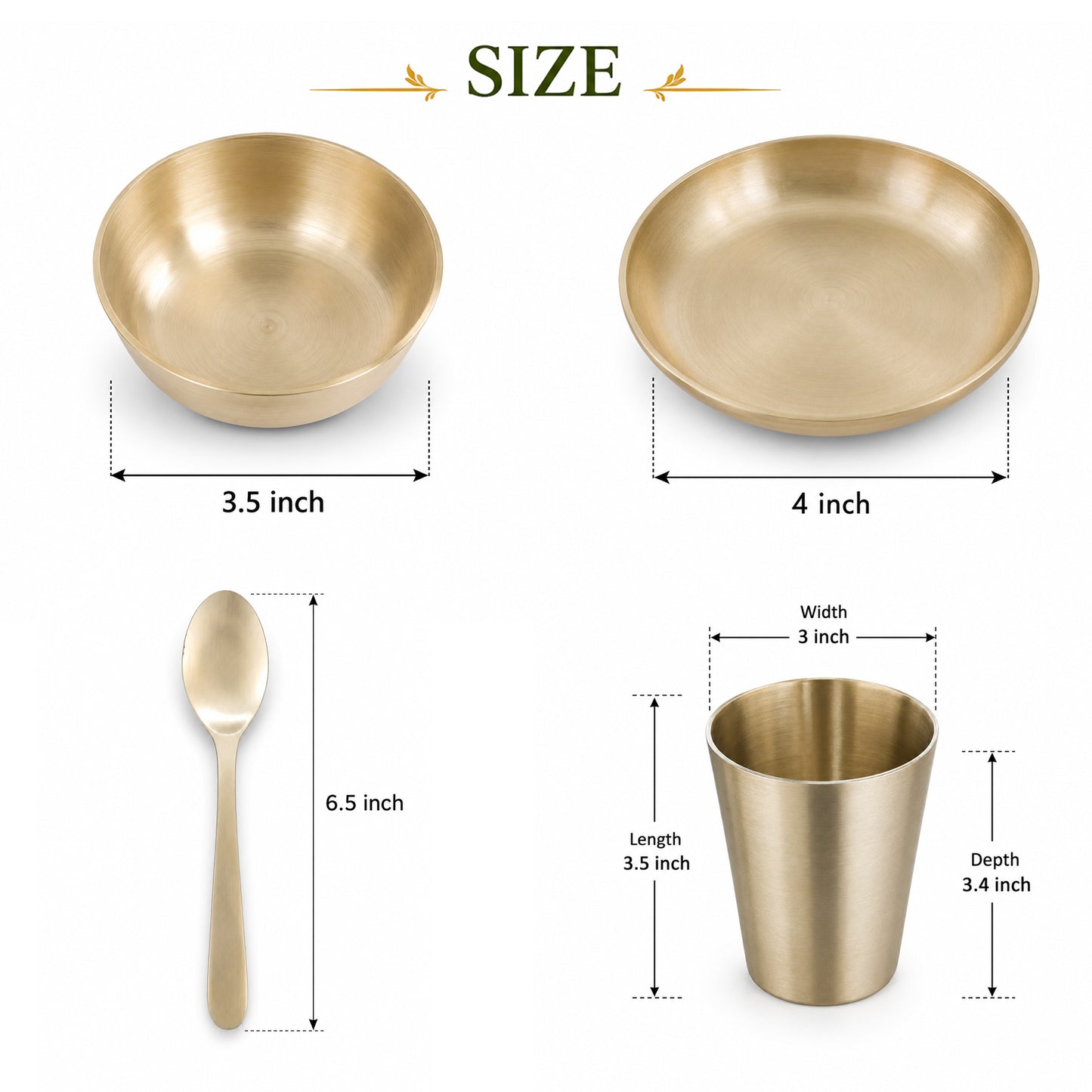 Pure Kansa Matte Finish 10.5 Inch Thali Dinner Set – Traditional Ayurvedic Dinnerware for Healthy & Elegant Dining