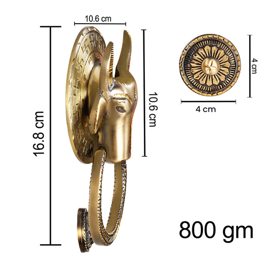 Traditional Nandi Majesty Design Brass Door Knocker | The Indian Aura