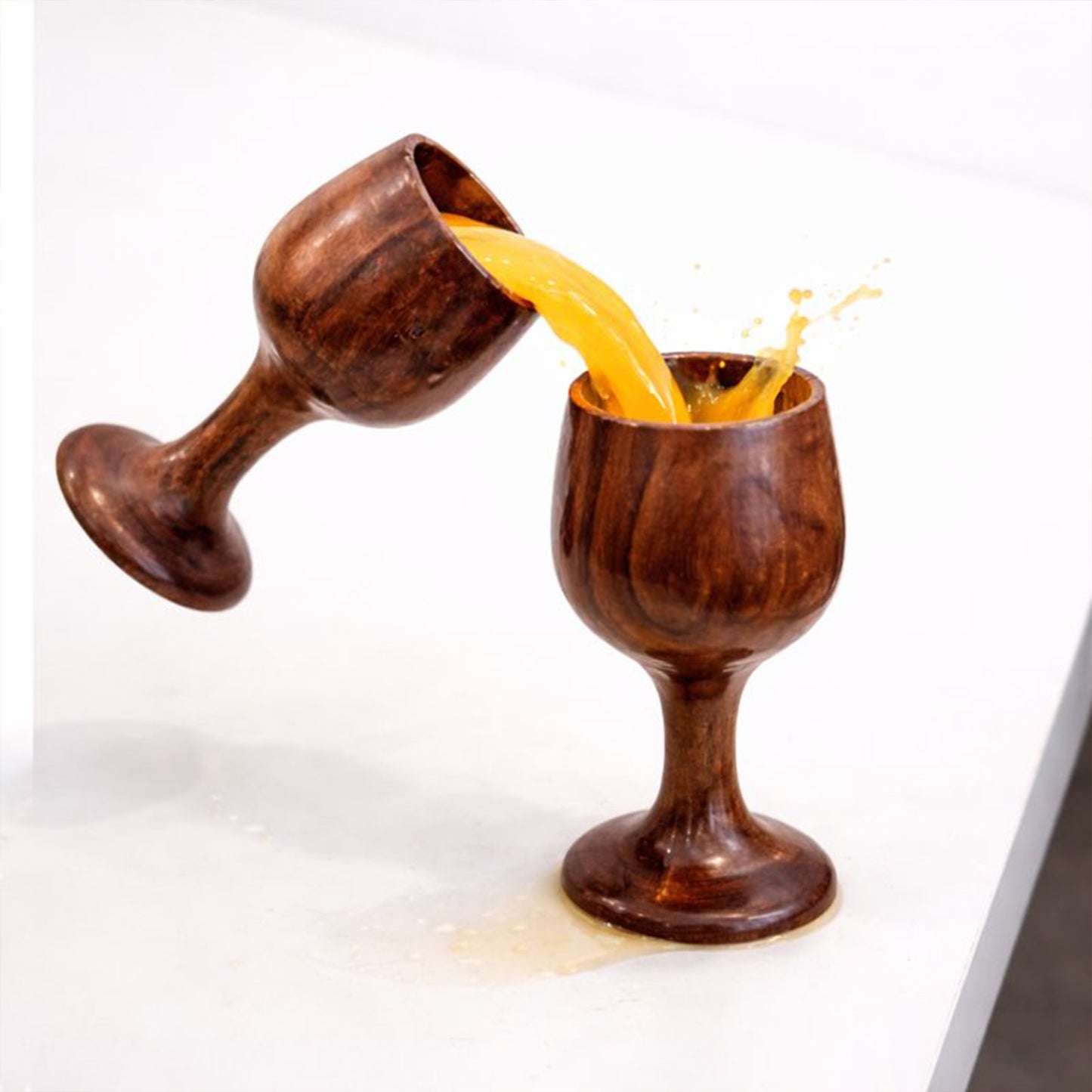 Handcrafted Wooden Glass Set (Set of 6), Premium and Elegant to Serve by The Indian Aura