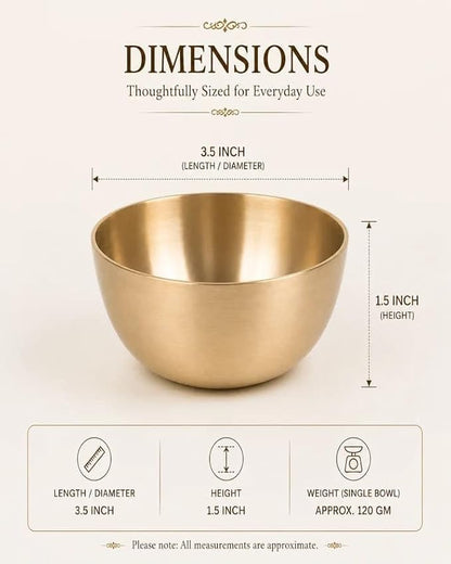 Pure Kansa Dessert Bowl | Traditional Serving Bowl for Halwa, Achar, Salad & Desserts | Set of 2, 4 & 6