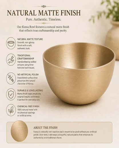 Pure Kansa Dessert Bowl | Traditional Serving Bowl for Halwa, Achar, Salad & Desserts | Set of 2, 4 & 6