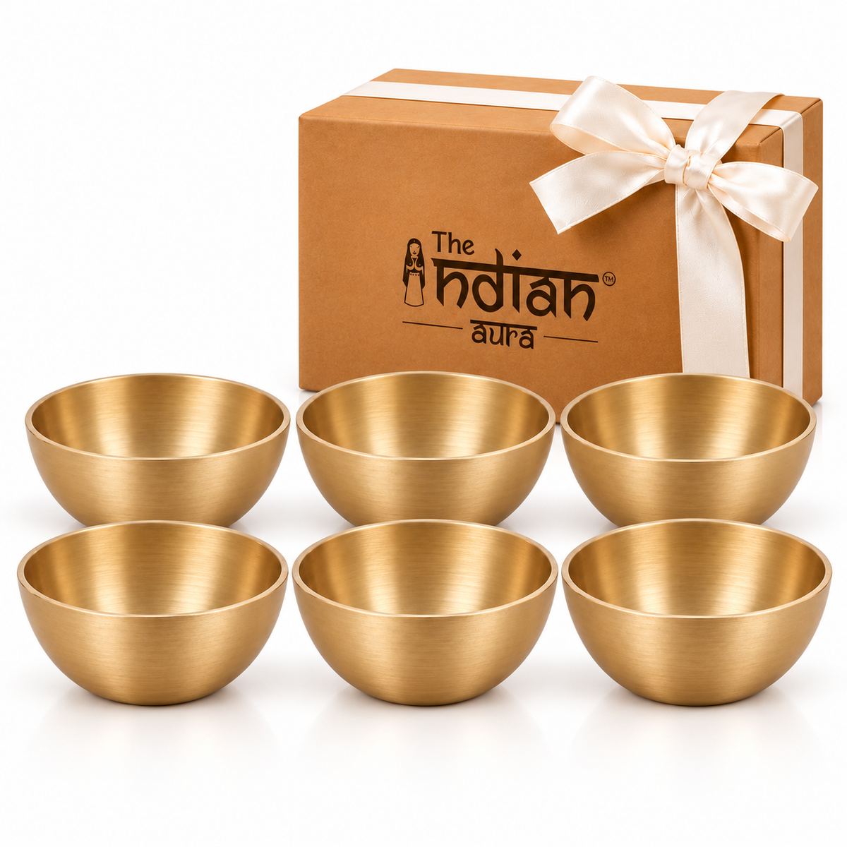 Pure Kansa Small Katori Set – Traditional Handmade Bronze Bowls for Dining & Serving | Premium Gift for Diwali, Housewarming, Weddings, Anniversaries, Return Gifts & Festive Gifting | The Indian Aura