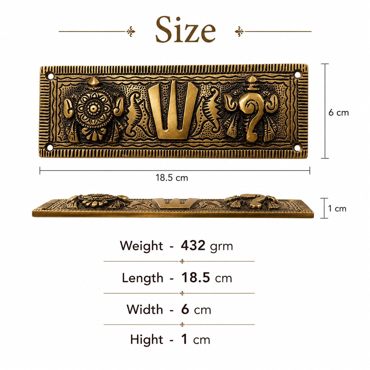 Brass Shankh Chakra Namah Wall Hanging Vaishnav Tilak Plaque | The Indian Aura
