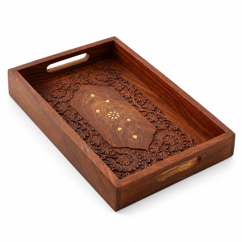 Wooden Serving Tray for Tea, Coffee & Gifting | The Indian Aura