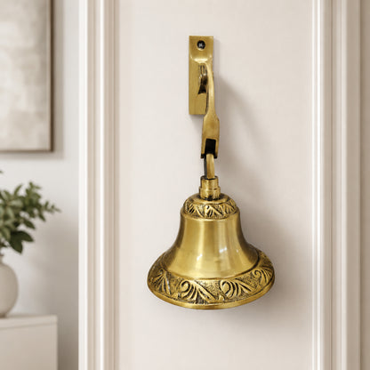 Handcrafted Brass Hanging Temple Bell for Mandir & Entrance | The Indian Aura