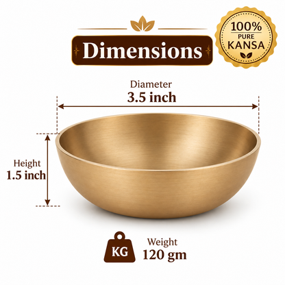 Pure Kansa Dessert Bowl | Traditional Serving Bowl for Halwa, Achar, Salad & Desserts | Set of 2, 4 & 6