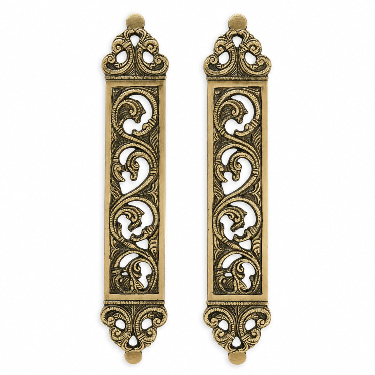 Brass Door Pull Handle with White Background.