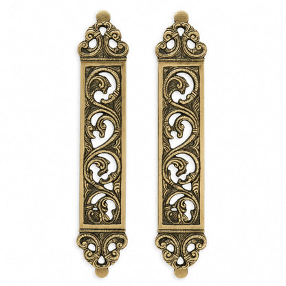 Brass Door Pull Handle with White Background.