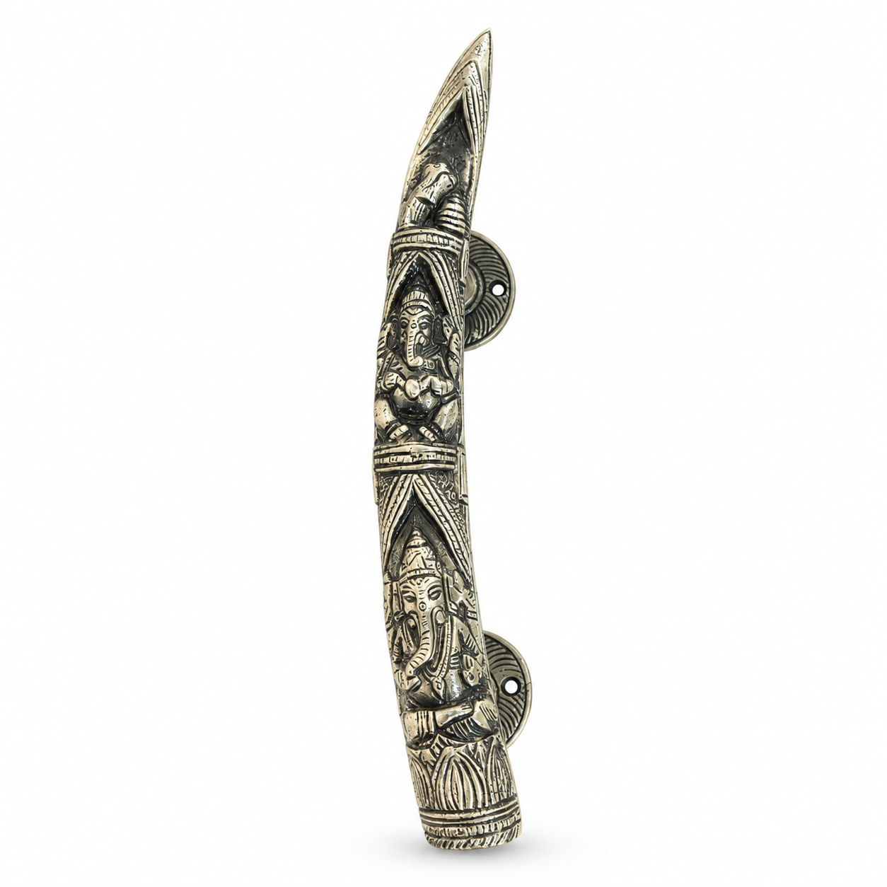 Handcrafted Brass Lord Ganesha motifs Devotional Door Handle 11 inch – Left-Turn