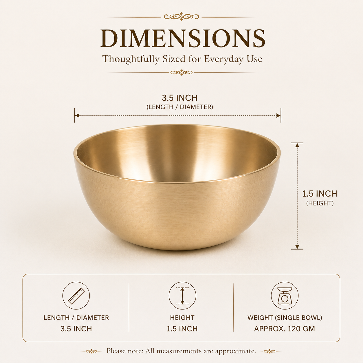 Pure Kansa Bowl Set | Traditional Bronze Metal Serving & Eating Bowls | Handmade Kansa Utensils for Kitchen & Dining