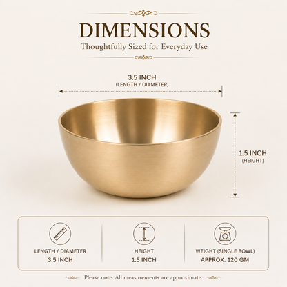 Pure Kansa Bowl Set | Traditional Bronze Metal Serving & Eating Bowls | Handmade Kansa Utensils for Kitchen & Dining