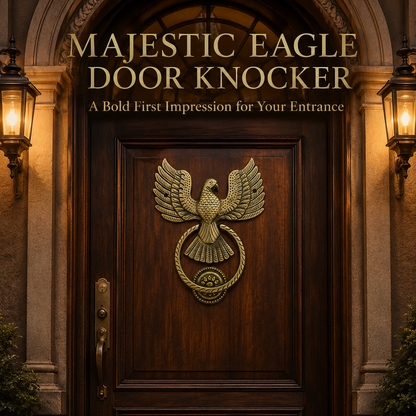 Antique Brass Eagle Door Knocker with Ring – Solid Brass Main Door Décor